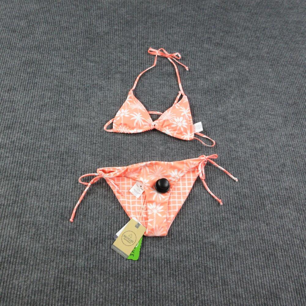 Snapper Rock Bikini Girls 14 Orange Cali Palms Triangle UPF50+ Recycled NWT